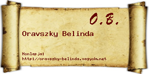 Oravszky Belinda névjegykártya